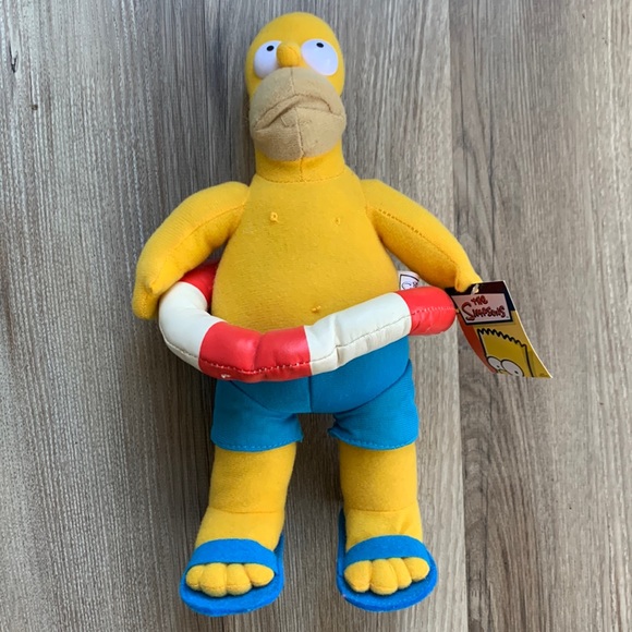 Homer Simpson Bathing Suit Inner Tube Flip Flops 12 inch plush doll Nanco 2006 - Picture 2 of 8